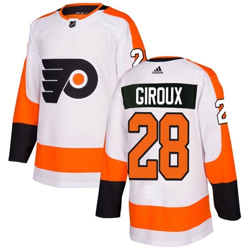 Adidas Flyers #28 Claude Giroux White Road Authentic Stitched NHL Jersey - Click Image to Close